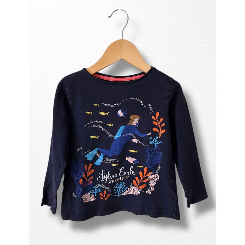 Piccolina Sylvia Earle Long Sleeved Tee, Size 4T